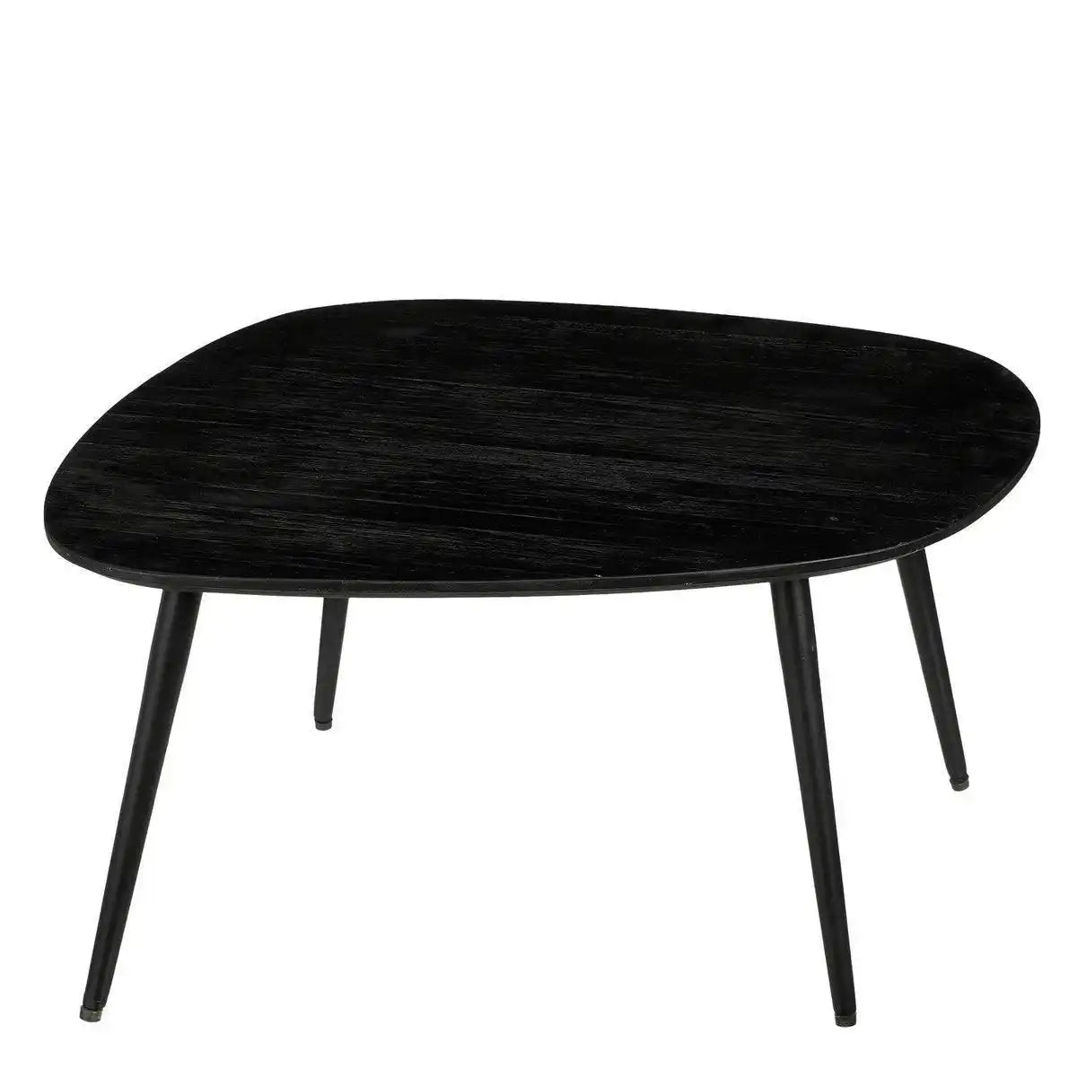 Jailey Beistelltisch – 3er-Set – L62 x B52 x H34 cm – recyceltes Holz – Schwarz - HomeDesign Knaus