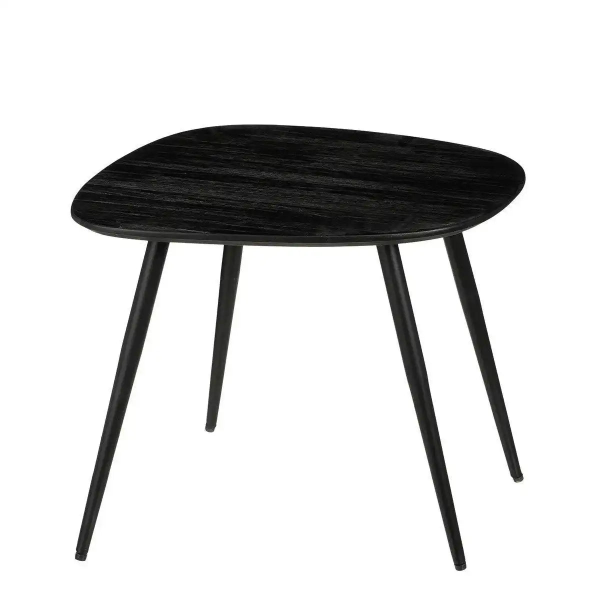 Jailey Beistelltisch – 3er-Set – L62 x B52 x H34 cm – recyceltes Holz – Schwarz - HomeDesign Knaus