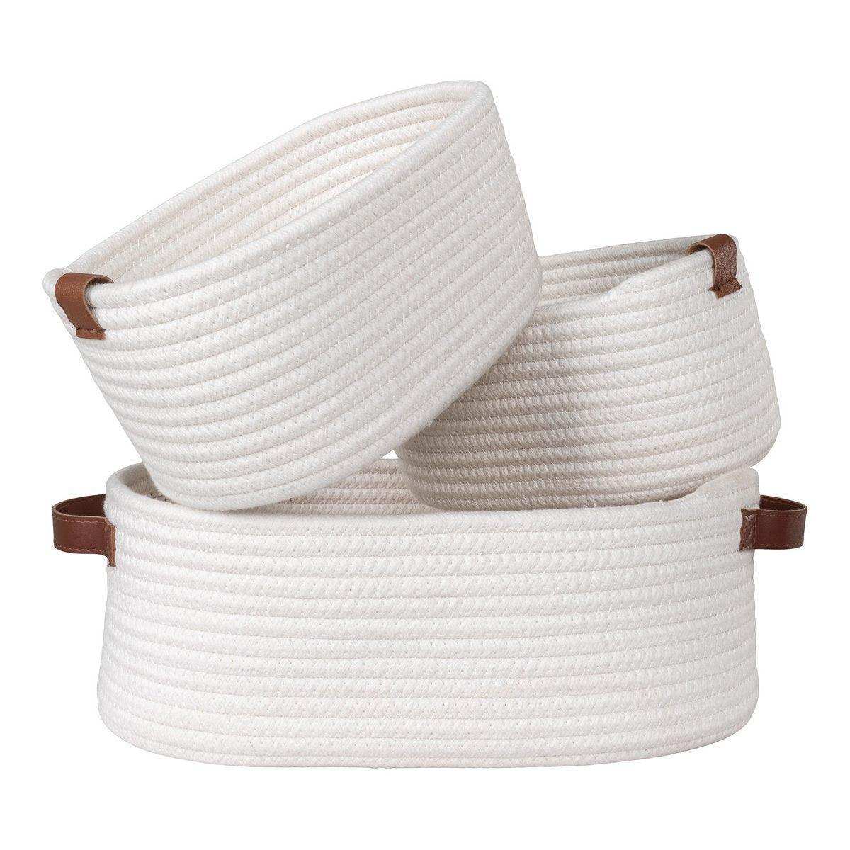 Jarana-Körbe – Weiß, 3er-Set - HomeDesign Knaus