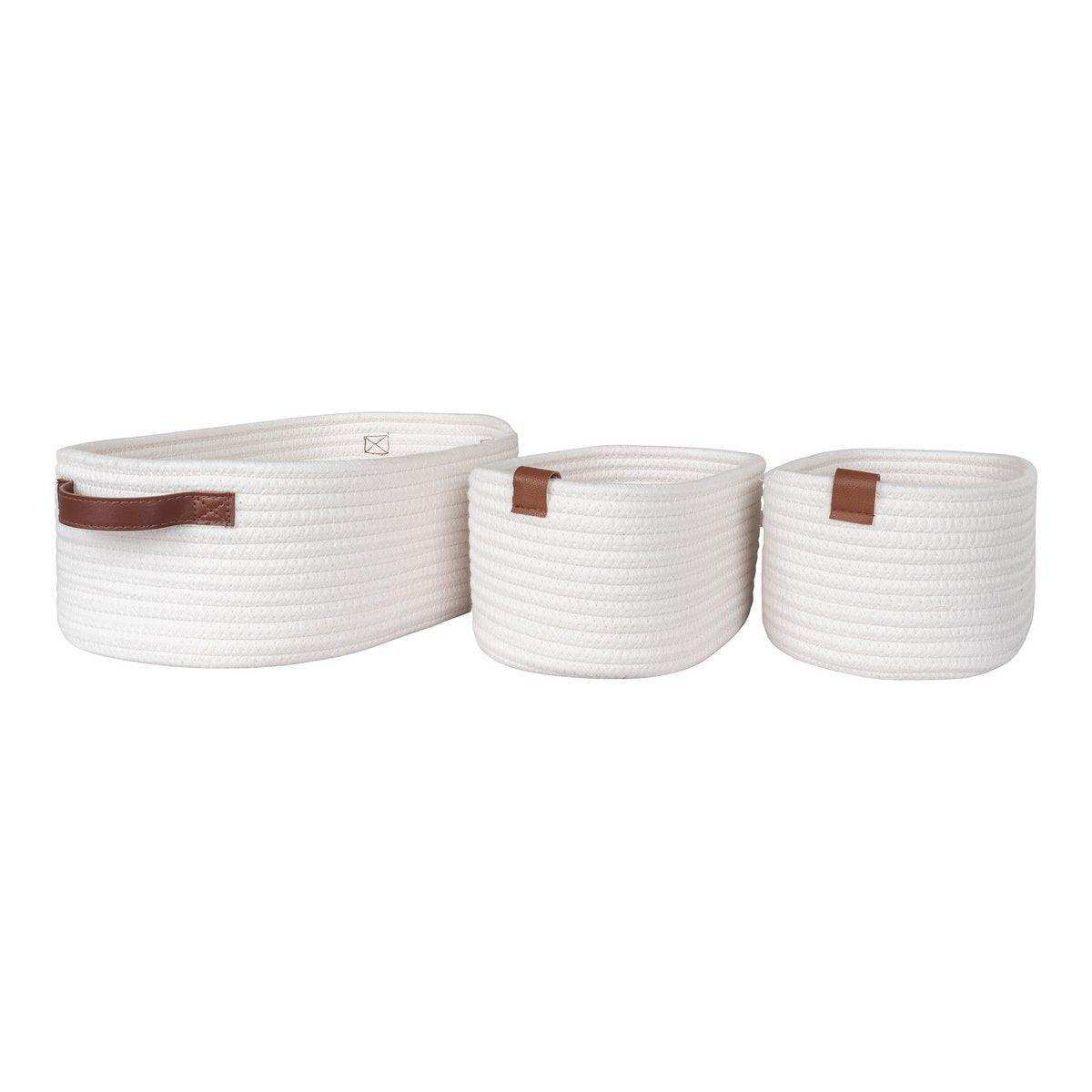 Jarana-Körbe – Weiß, 3er-Set - HomeDesign Knaus