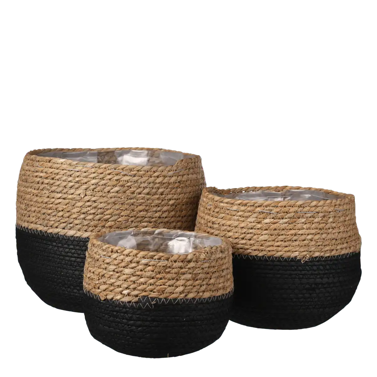 Jorck Pflanzkorb – 3er-Set – H24 x Ø26 cm – Schwarz - HomeDesign Knaus