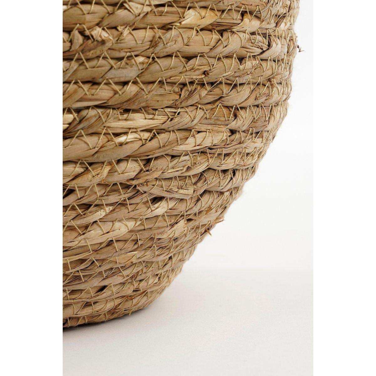 Jorck Pflanzkorb – 3er-Set – H24 x Ø26 cm – Seegras – Grün, Braun - HomeDesign Knaus