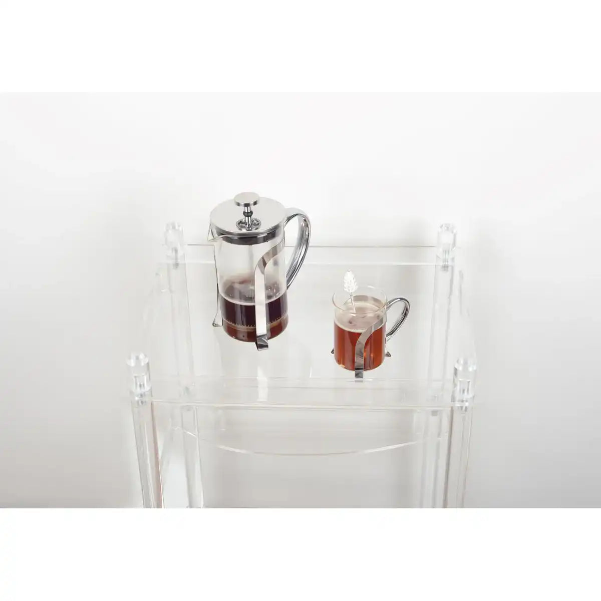 Kaffeetassen aus Glas mit silberner Metalldekoration – 2er-Set - HomeDesign Knaus