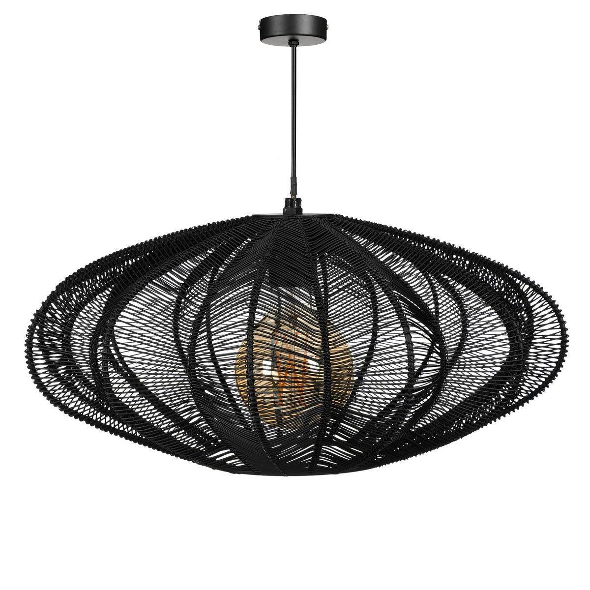 Kanti Hängelampe – H20 x Ø41 cm – Metall – Schwarz - HomeDesign Knaus