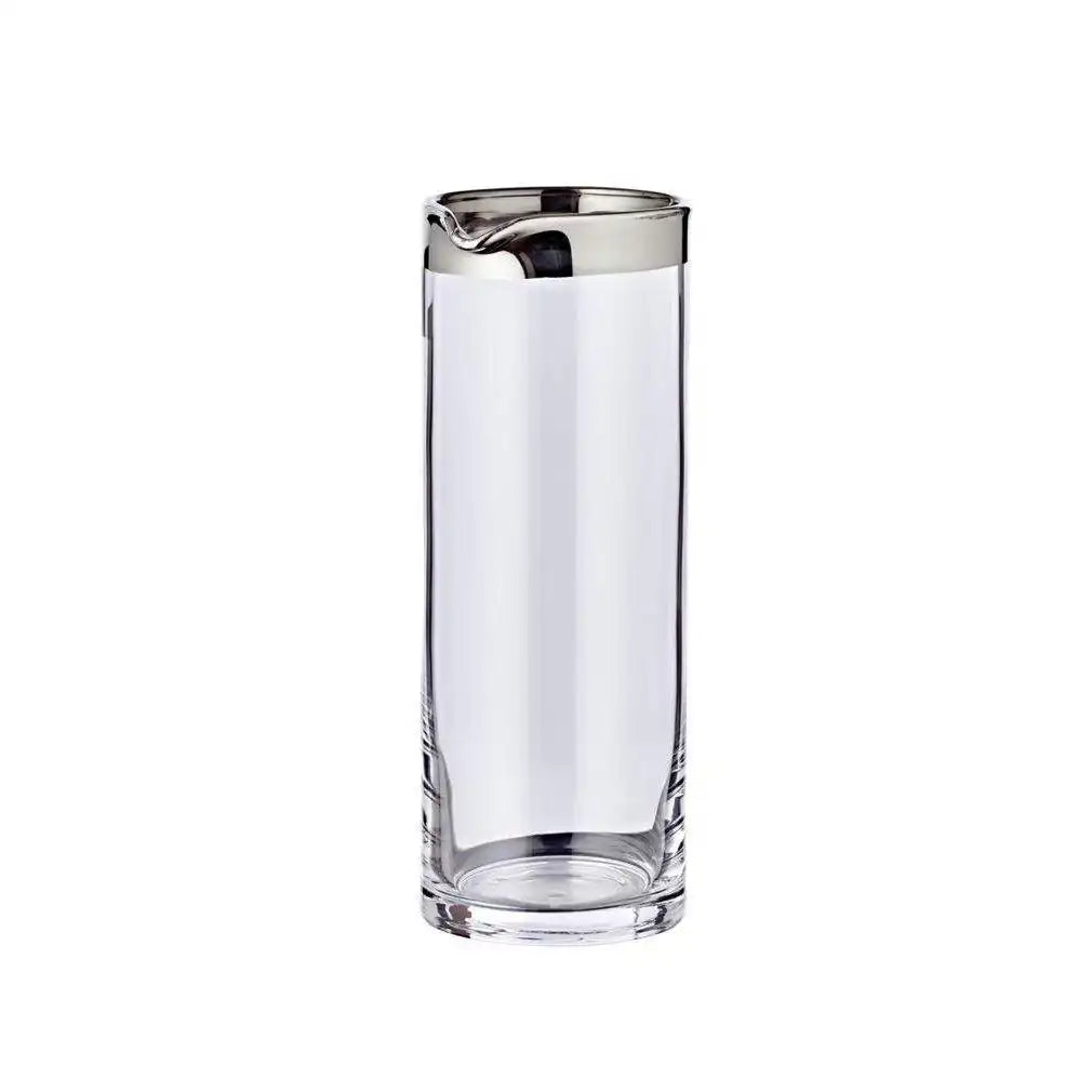 Karaffe Anis mundgeblasenes Kristallglas mit Platinrand 0,7L - HomeDesign Knaus