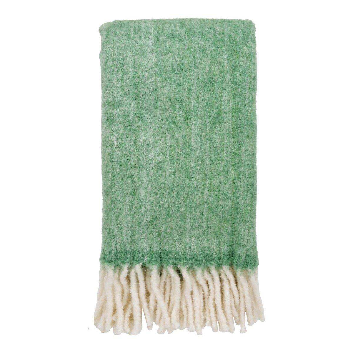 Karmelplaid - Grün, Wolle, 130 x 170 cm - HomeDesign Knaus