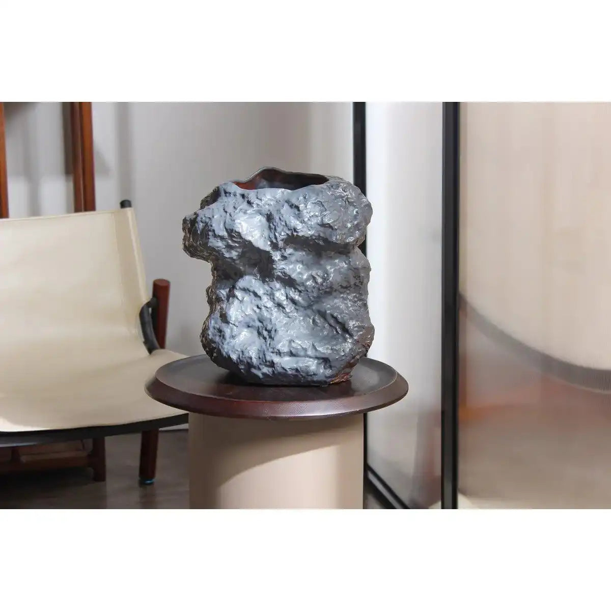Keramikvase m. rockige Optik, trendiges Naturdesign.CHU32ZW - HomeDesign Knaus