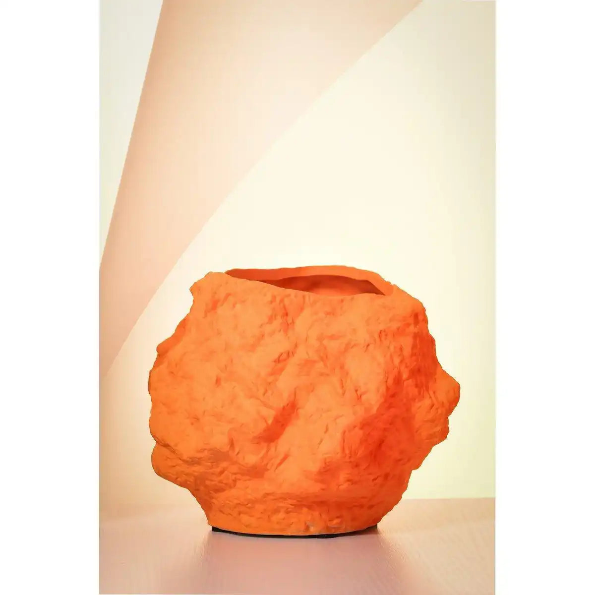 Keramikvase mit Rock-Optik in trendigem Orange CHU20OR - HomeDesign Knaus