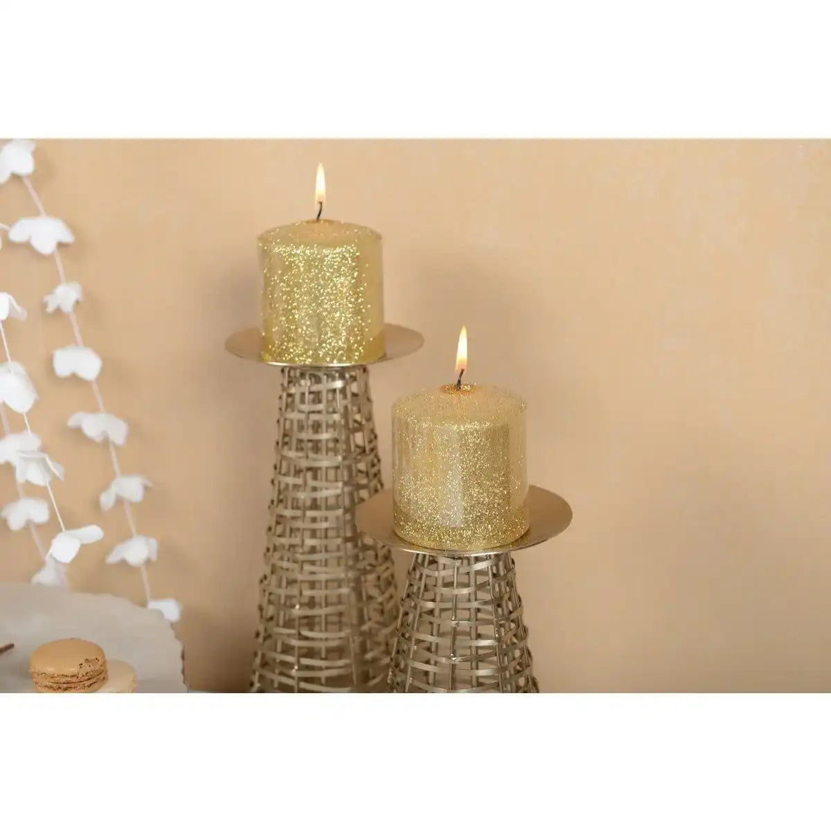 KERZENHALTER AUS GOLDEM METALL 27CM HÖHE - HomeDesign Knaus
