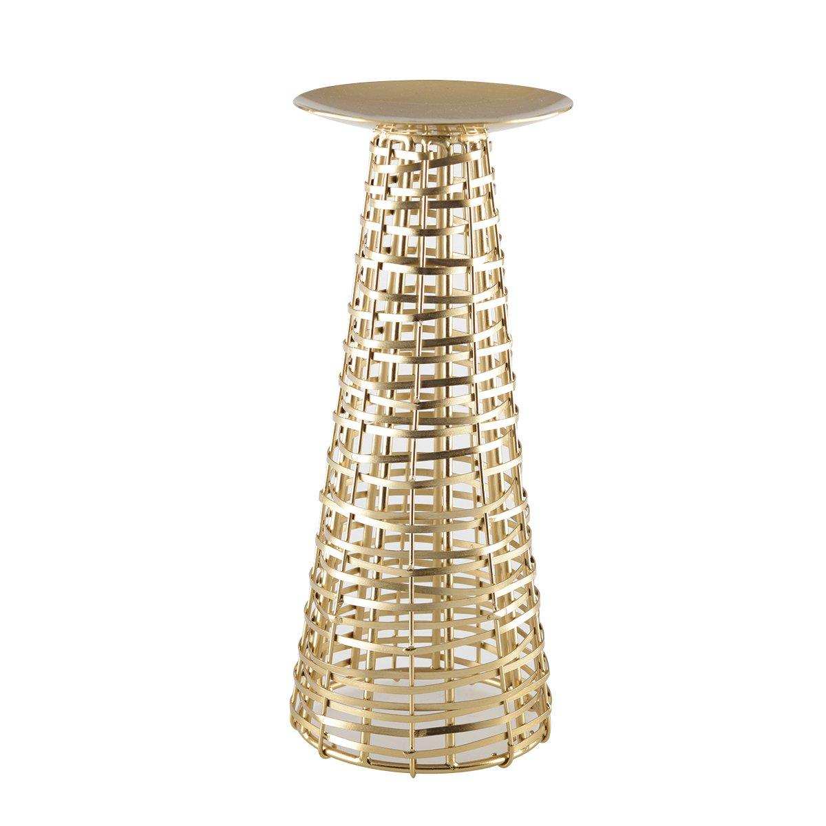 KERZENHALTER AUS GOLDEM METALL 27CM HÖHE - HomeDesign Knaus