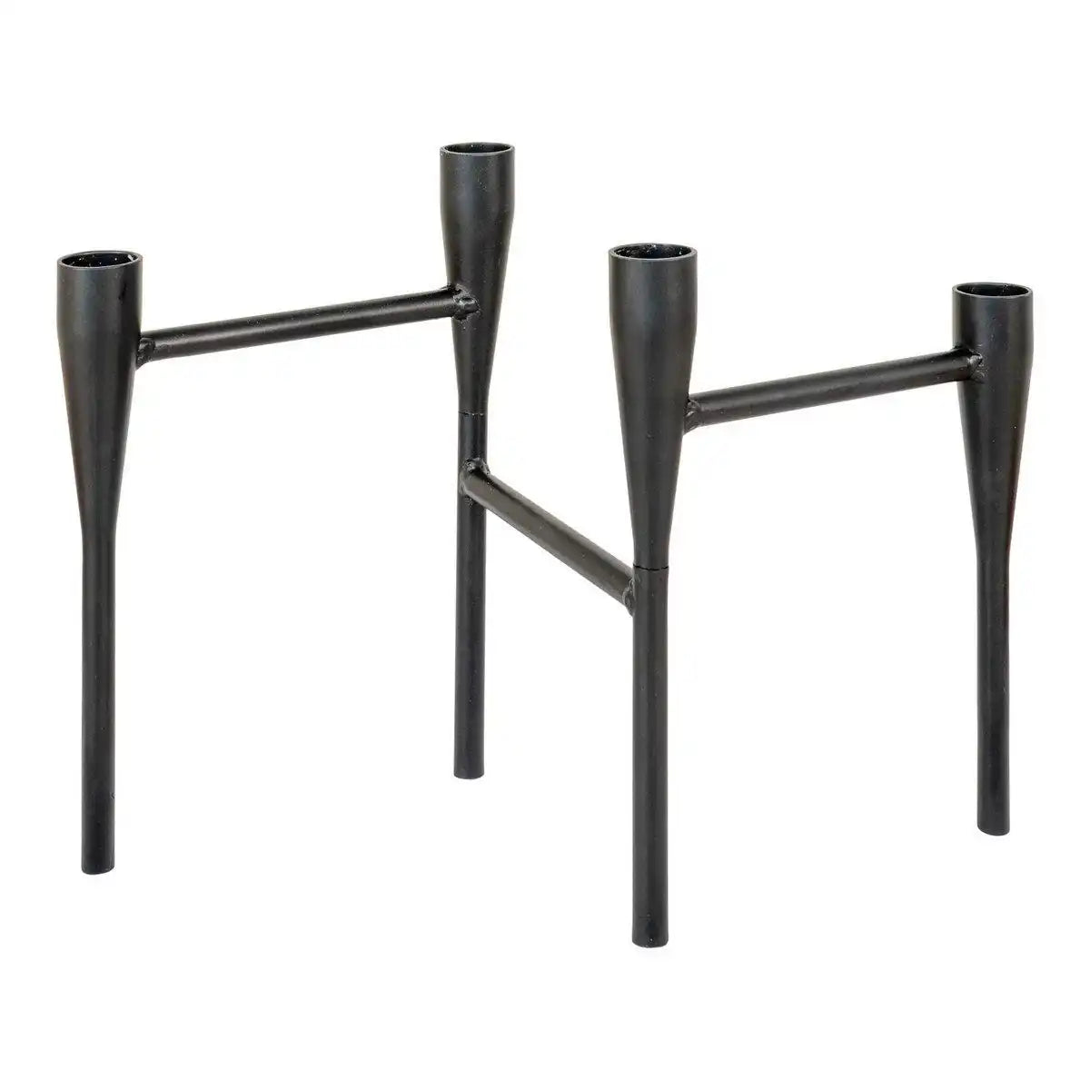 Kerzenhalter aus Metall - Schwarz - HomeDesign Knaus