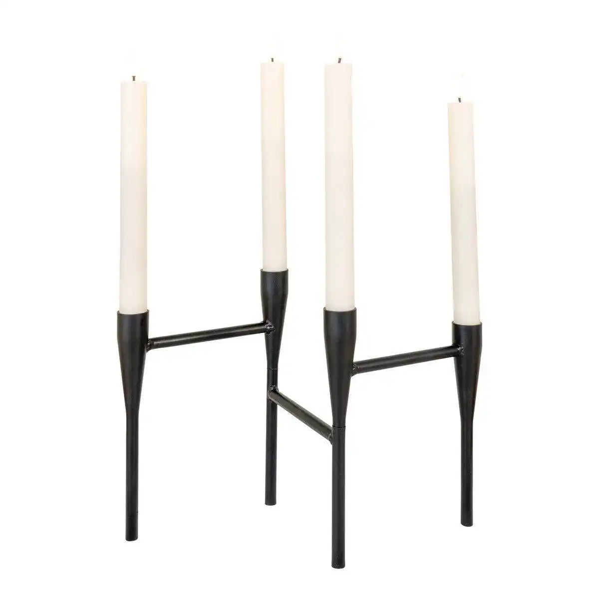Kerzenhalter aus Metall - Schwarz - HomeDesign Knaus