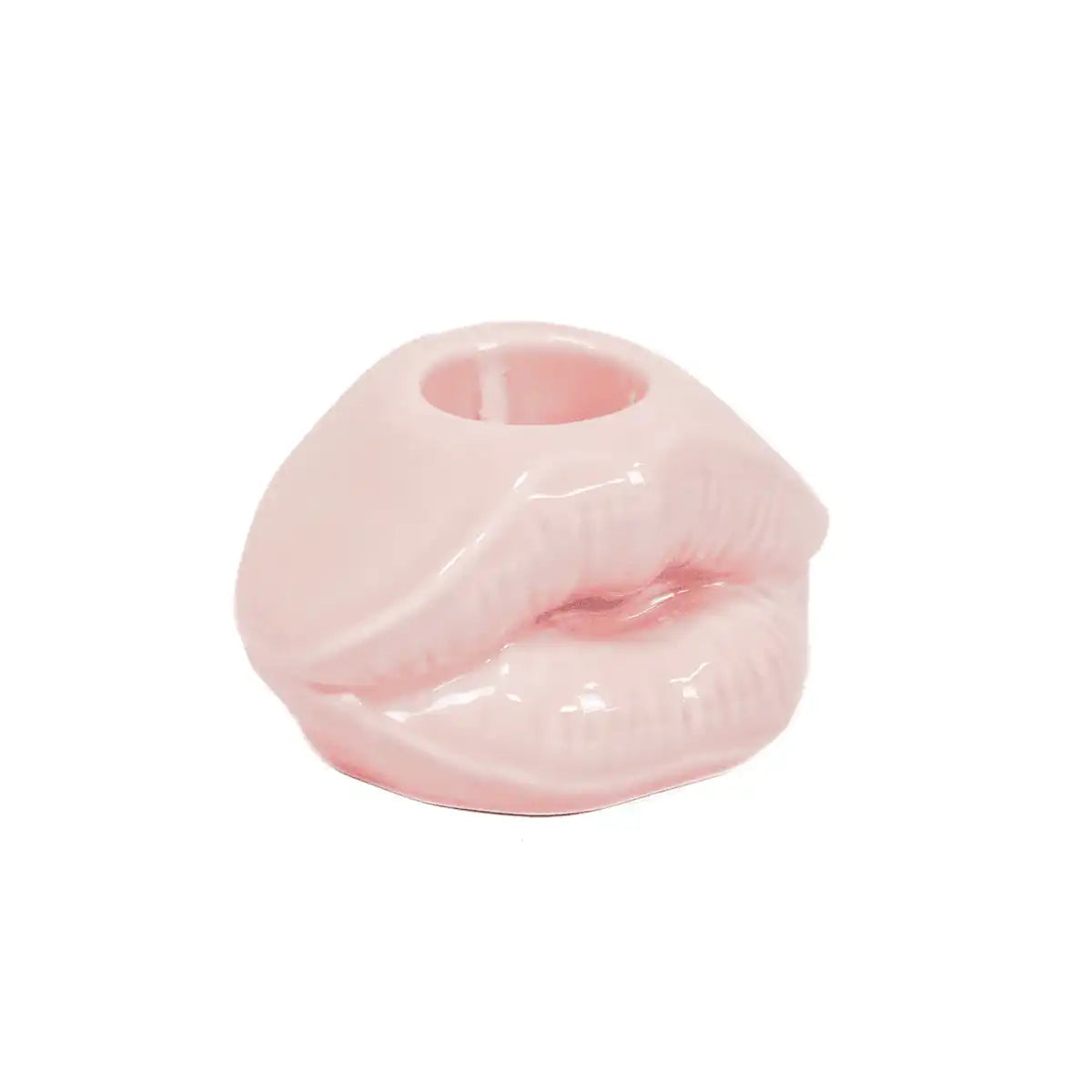 Kerzenhalter - Lippe - Keramik - Hellrosa - 7x5,5x4cm - HomeDesign Knaus
