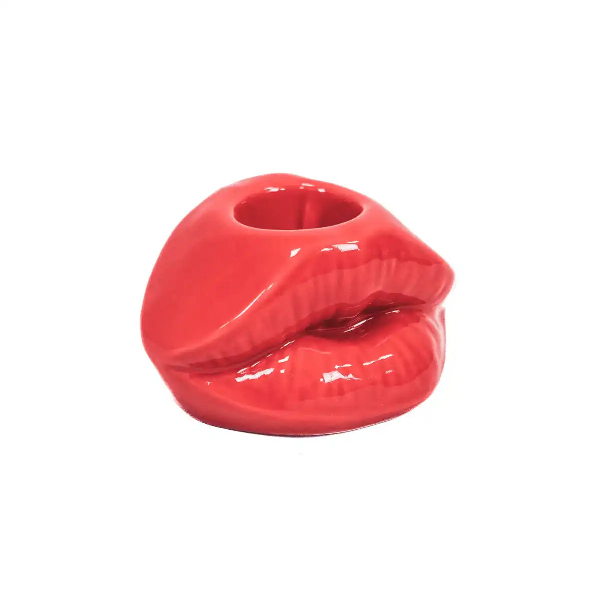 Kerzenhalter - Lippe - Keramik - Rot - 7x5,5x4cm - HomeDesign Knaus