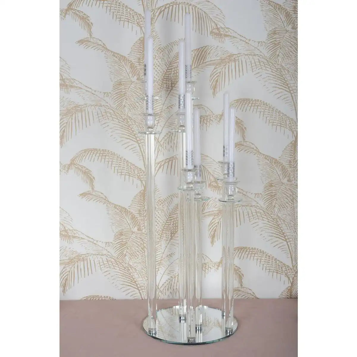 KERZENHALTER MIT KRISTALL, 8 LICHTER, H77CM - HomeDesign Knaus