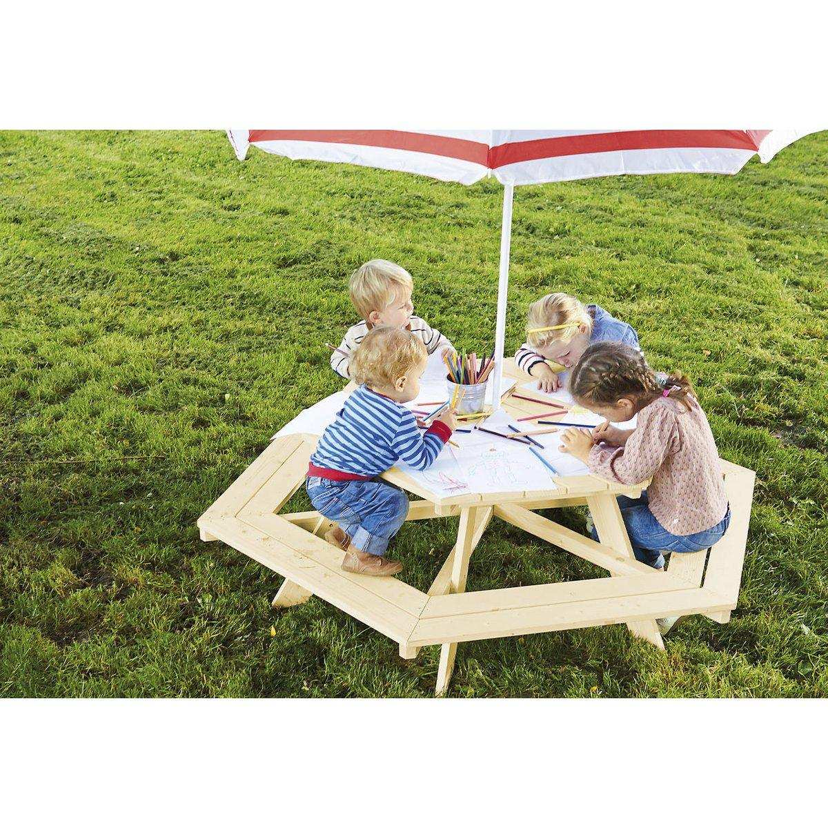 Kinder-Picknickbank 'Nicki 6-Eck', natur - HomeDesign Knaus