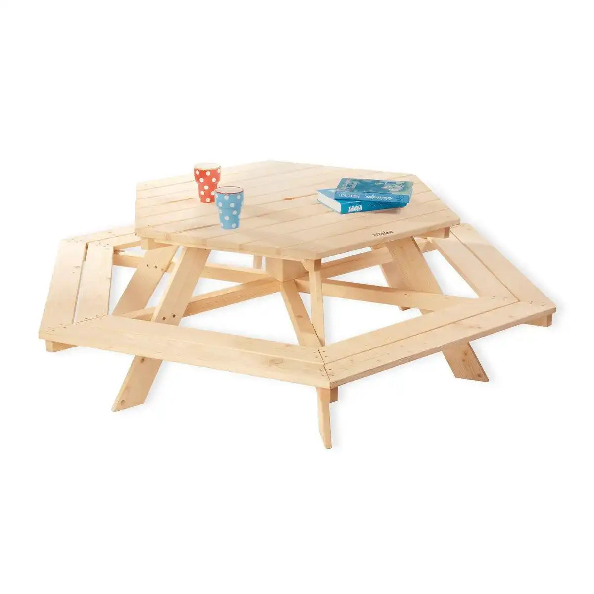 Kinder-Picknickbank 'Nicki 6-Eck', natur - HomeDesign Knaus