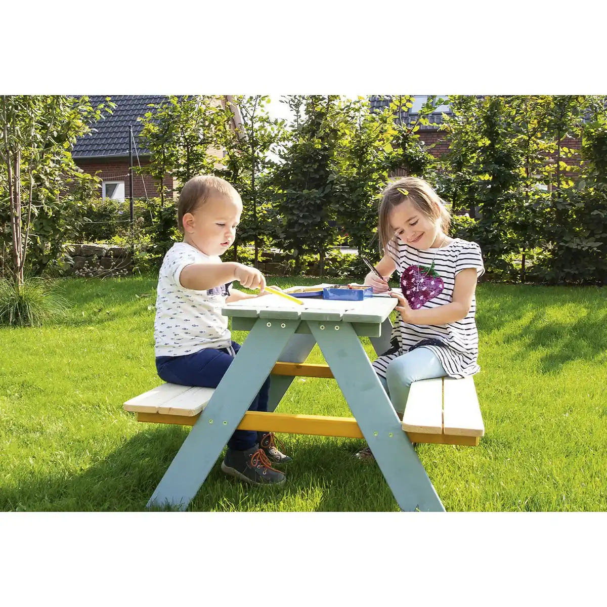 Kinder-Picknickbank 'Nicki für 4', bunt - HomeDesign Knaus