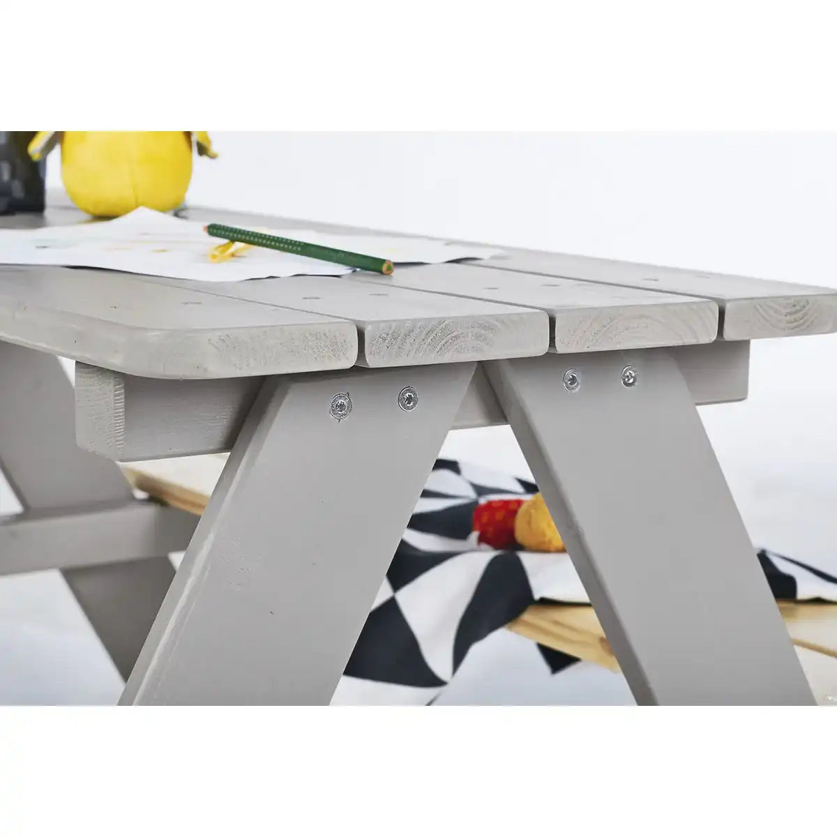 Kinder-Picknickbank 'Nicki für 4', grau - HomeDesign Knaus