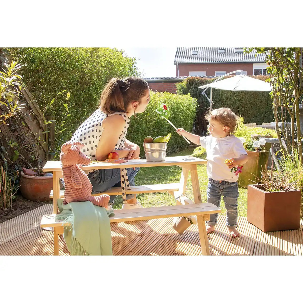 Kinder-Picknickbank 'Nicki für 4', natur - HomeDesign Knaus