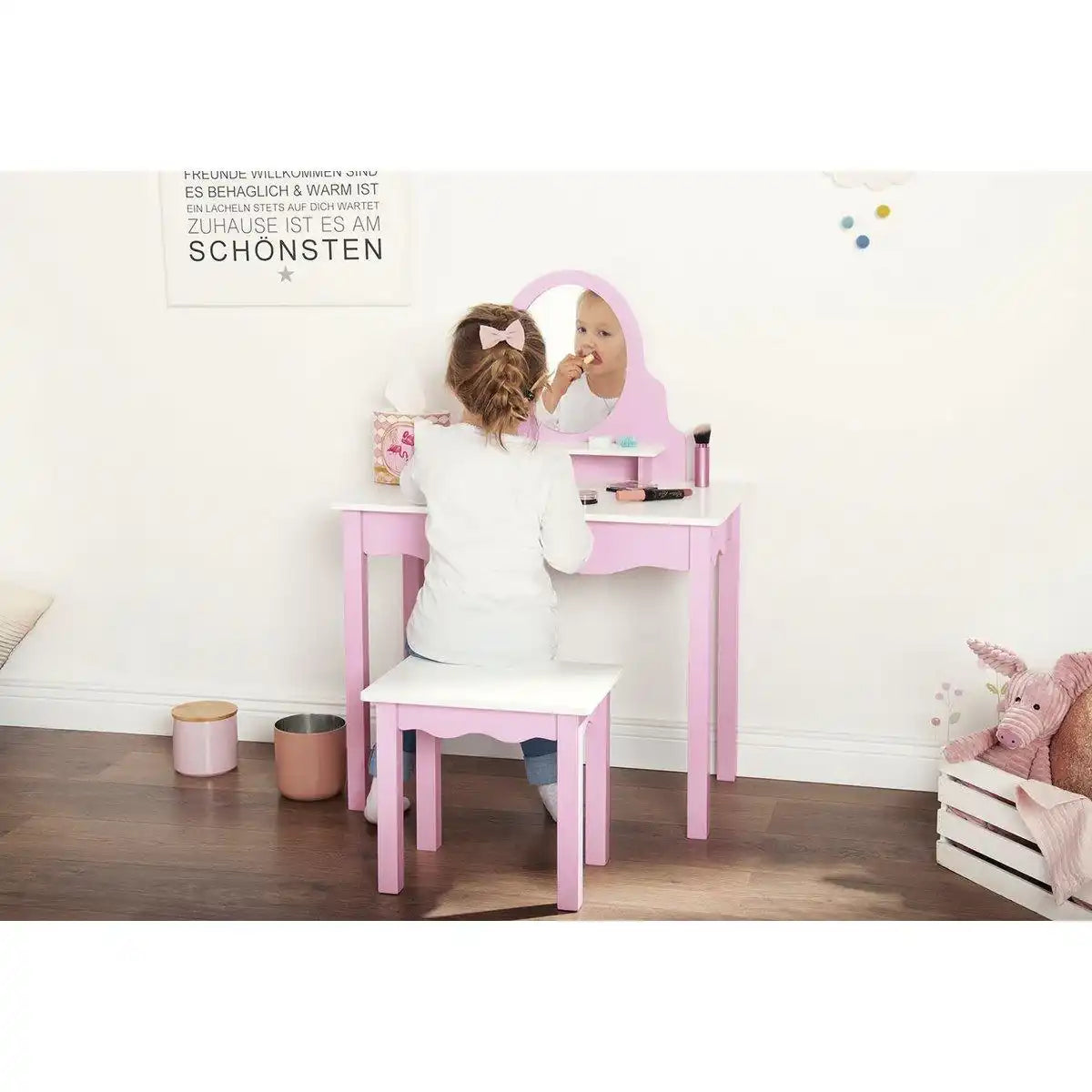 Kinder Schminktisch 'Jasmin', inkl. Schemel - HomeDesign Knaus