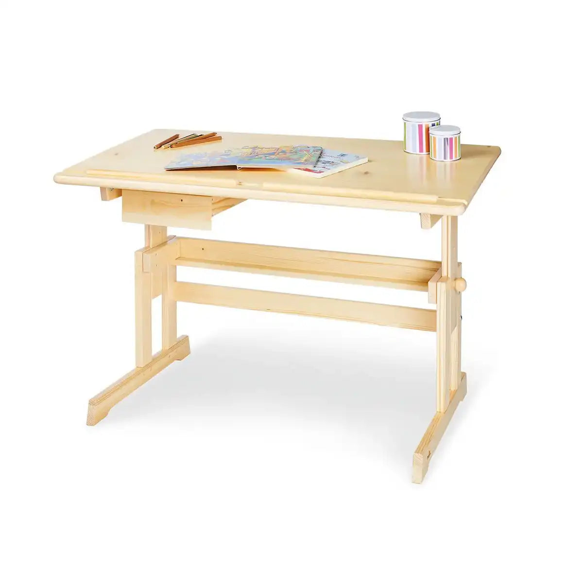 Kinderschreibtisch 'Lena', klar lackiert - HomeDesign Knaus