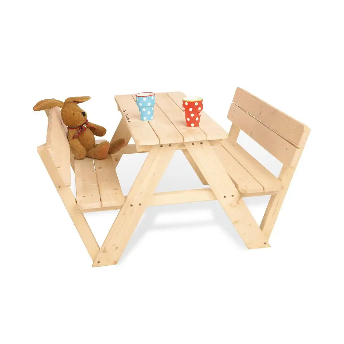 Kindersitzgarnitur 'Nicki für 4 mit Lehne', natur - HomeDesign Knaus
