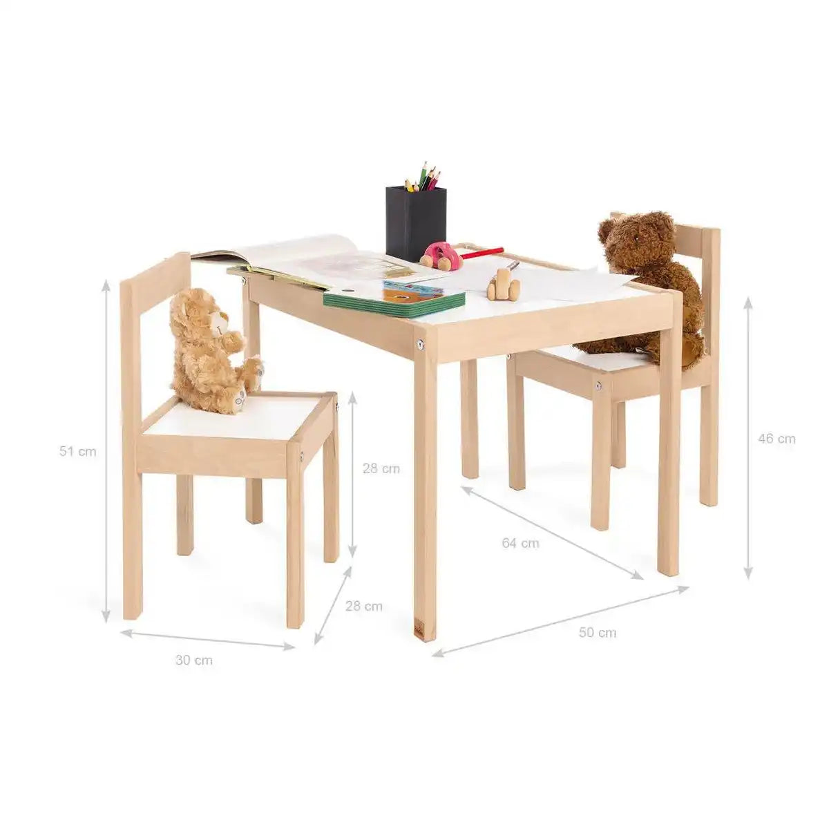 Kindertisch- und Stuhlgarnitur 'Olaf', 3-teilig - HomeDesign Knaus