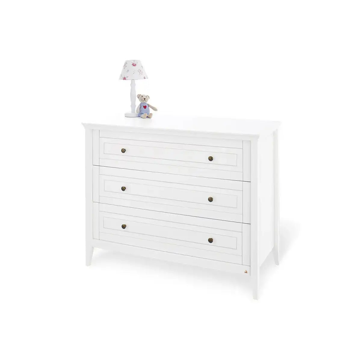 Kinderzimmer 'Smilla' breit3-teilig: Kinderbett, breite Wickelkommode, 2-türiger Kleiderschrank - HomeDesign Knaus