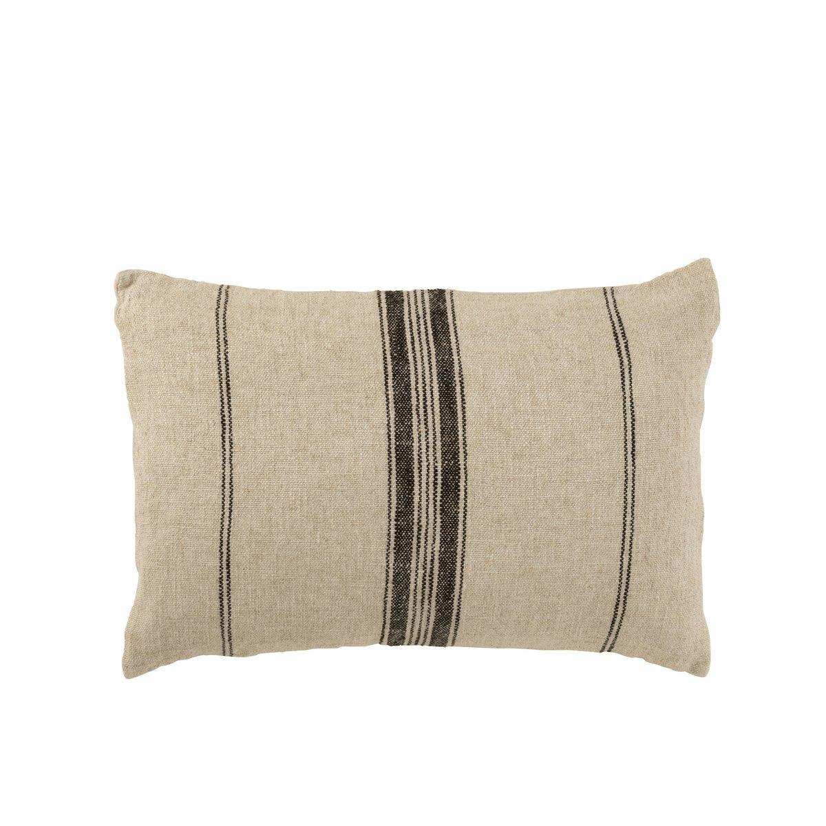 Kissen „Stripes“, Leinenoptik, Beige - HomeDesign Knaus