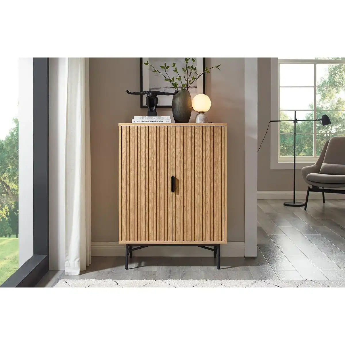 Kommode 80 cm Eiche Echtholzfurnier - HomeDesign Knaus