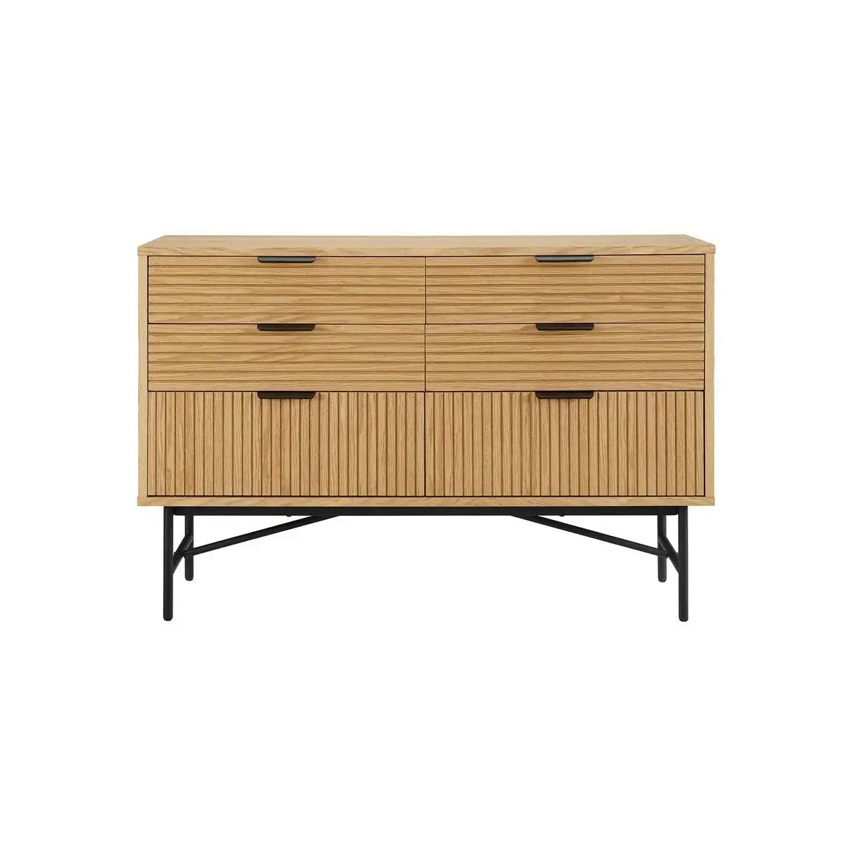 Kommode breit 120 cm Eiche Echtholzfurnier - HomeDesign Knaus