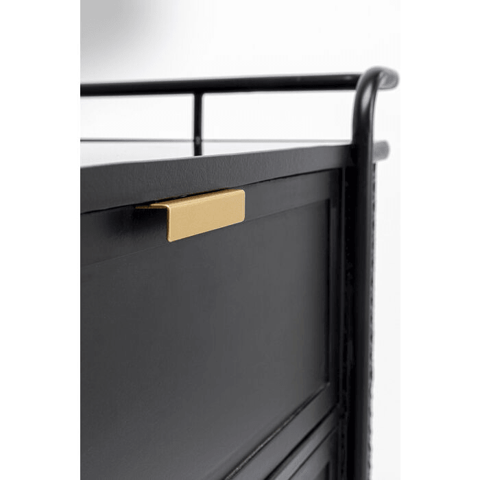 Kommode Fence lackierten Stahl Gestell Gold 3 Schubladen 80x80 cm - HomeDesign Knaus