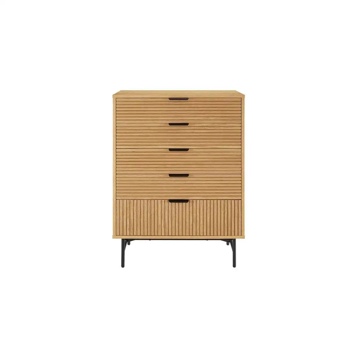 Kommode hoch 80 cm Eiche Echtholzfurnier - HomeDesign Knaus