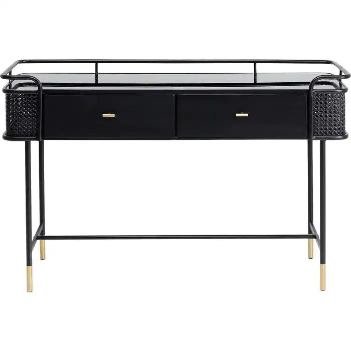 Konsole Konsolentisch Fence lackierten Stahl 2 Schubladen 120x80cm - HomeDesign Knaus