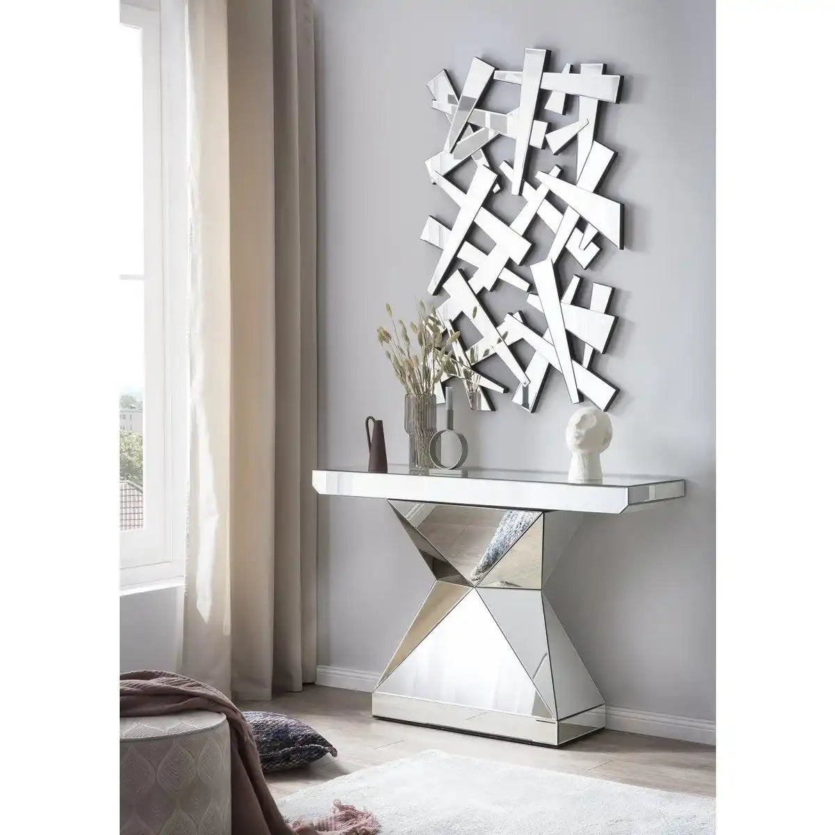 Konsolentisch aus MDF mit Spiegelglas - HomeDesign Knaus
