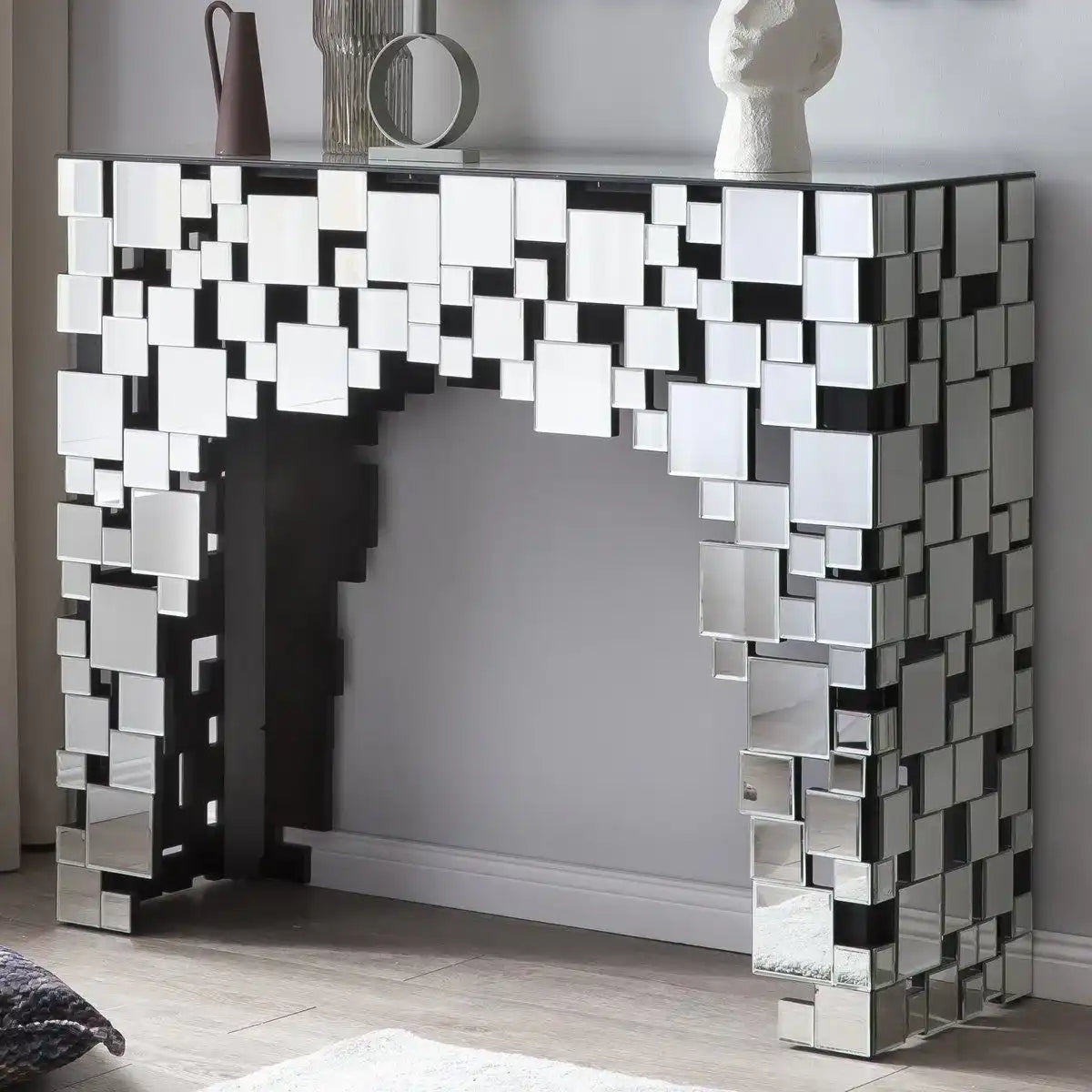 Konsolentisch aus MDF mit Spiegelglas - HomeDesign Knaus