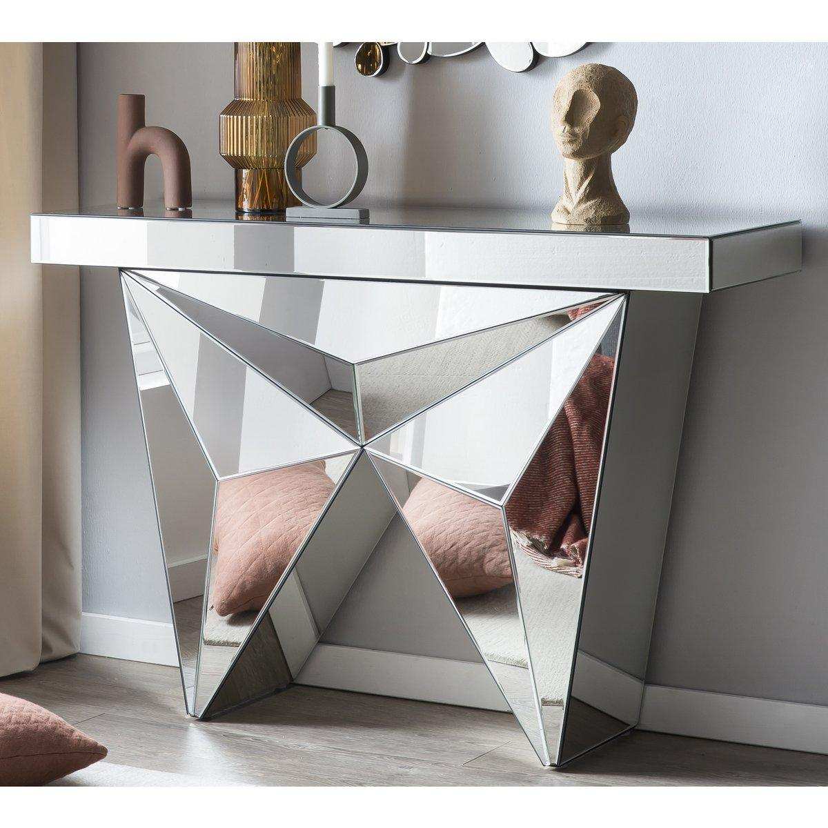 Konsolentisch aus MDF mit Spiegelglas - HomeDesign Knaus