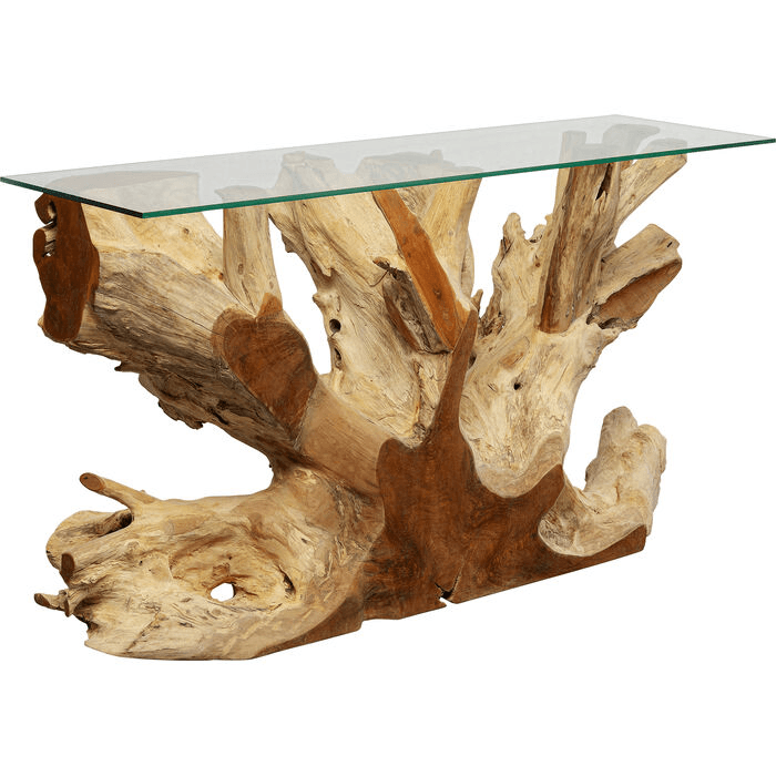 Konstolen Tisch Roots Konsole Handanfertigung Natur Teak Massivholz - HomeDesign Knaus