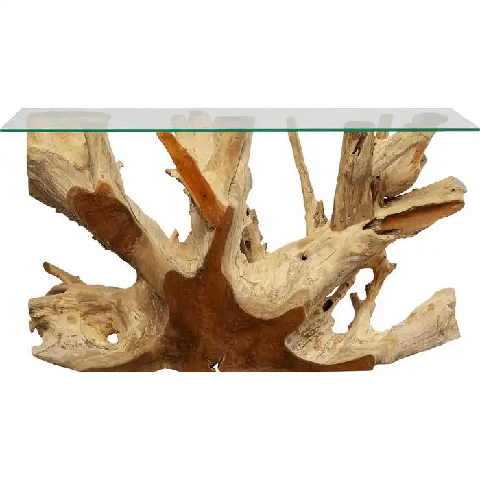 Konstolen Tisch Roots Konsole Handanfertigung Natur Teak Massivholz - HomeDesign Knaus