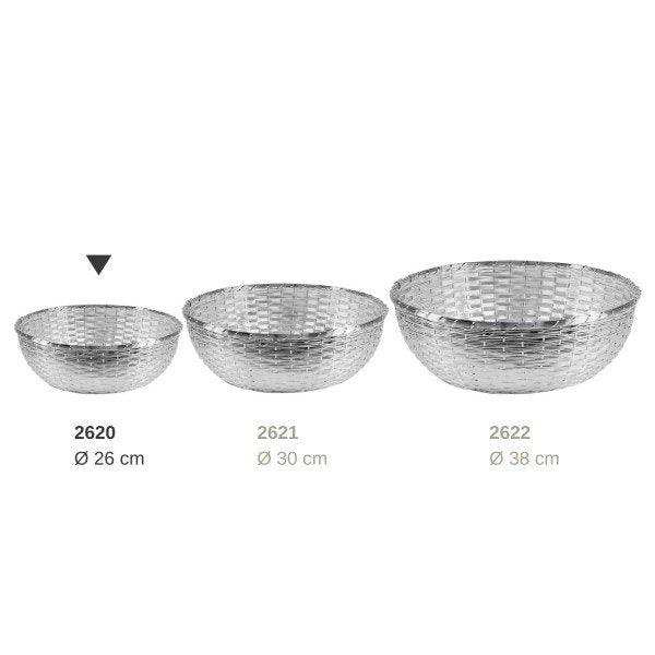 Korb Dekokorb Basso, edel versilbert, anlaufgeschützt, Durchmesser 26 cm - HomeDesign Knaus