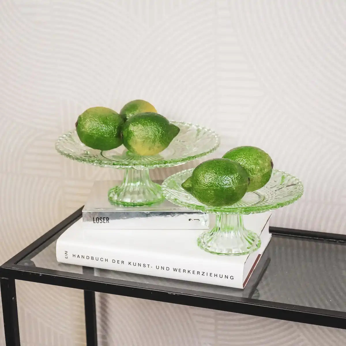 Kuchenteller - Glas - Grün - 22,5x8cm - HomeDesign Knaus