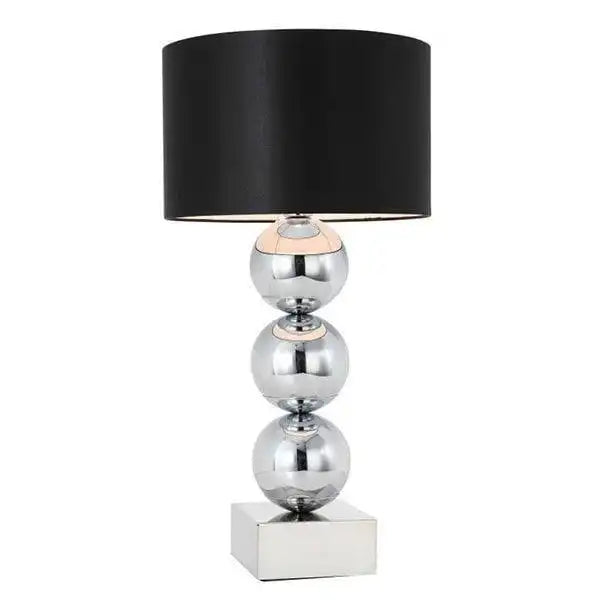 Kugellampe Blocksockel Chrom Tischleuchte Silber 80 cm - HomeDesign Knaus