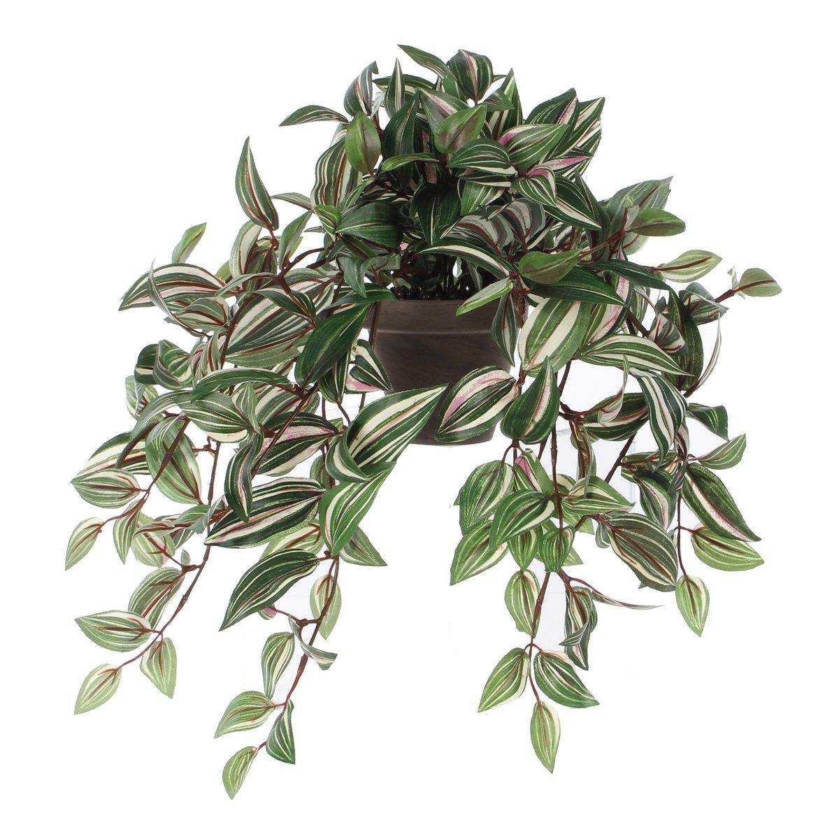 Künstliche Hängepflanze Tradescantia im Stan-Blumentopf – H45 x Ø25 cm – Grün - HomeDesign Knaus