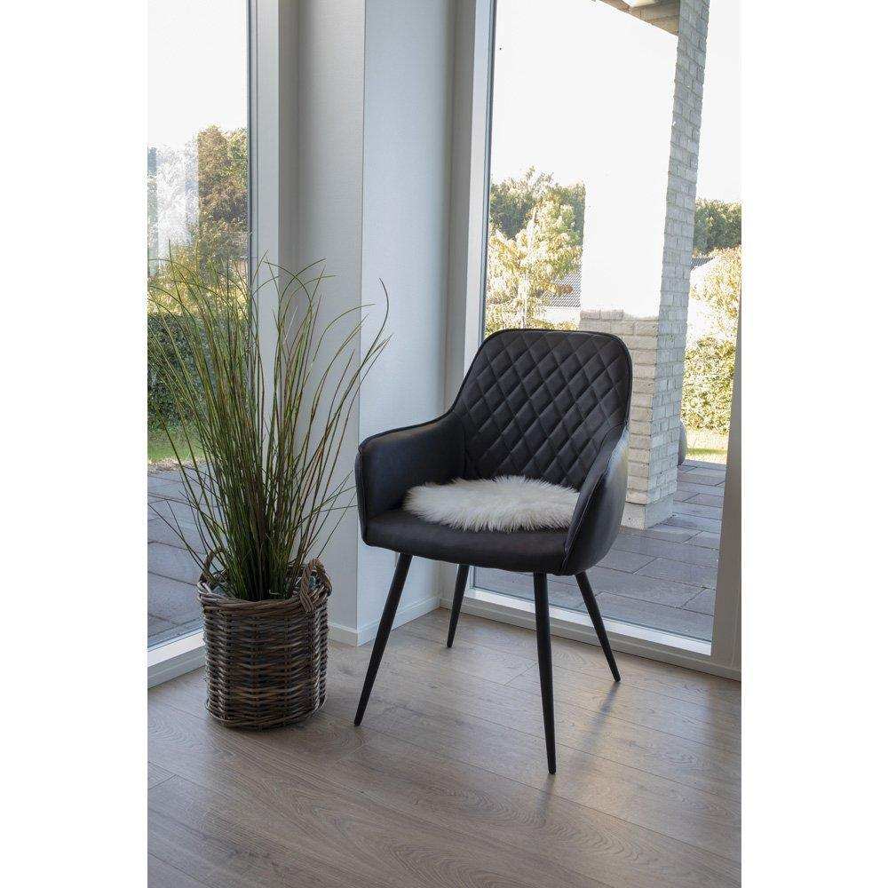 Lammfell Sitz Kunstleder - Künstliches Lammfell in Elfenbein Ø 35 cm - HomeDesign Knaus