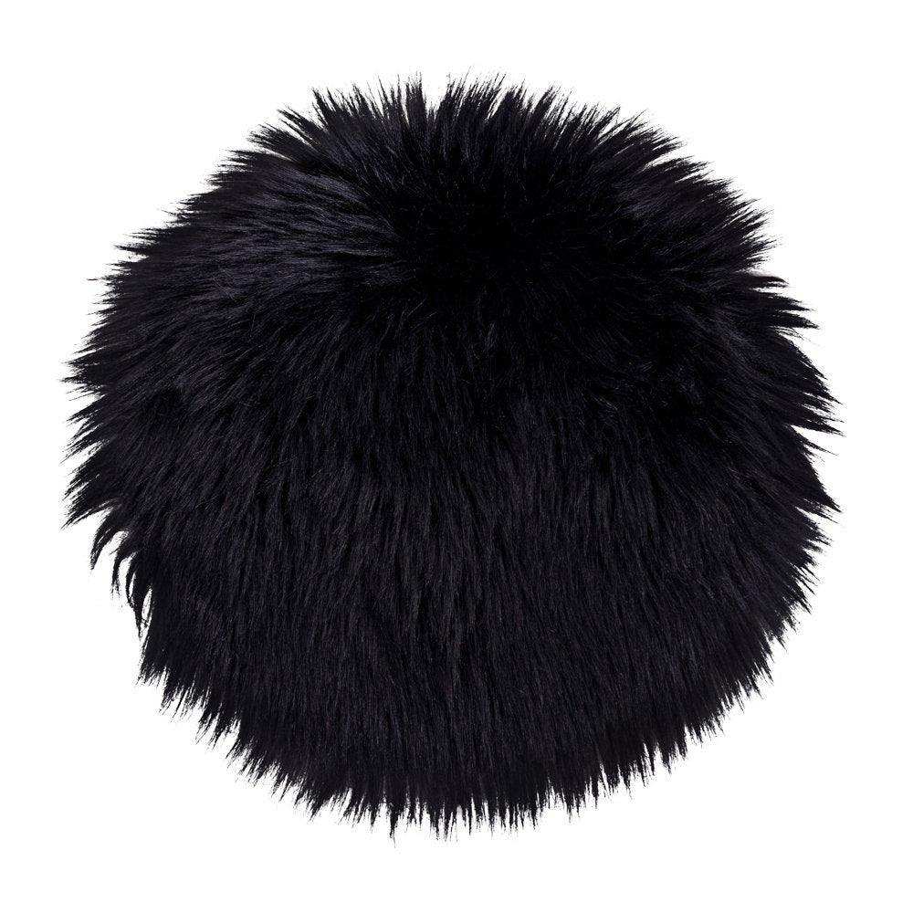 Lammfell Sitz Kunstleder - Lammfell Kunstleder in schwarz Ø 35 cm - HomeDesign Knaus
