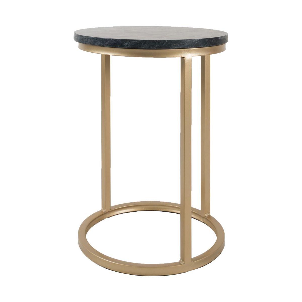 Laptoptisch Mitch Marble Round - Schwarz/Gold - HomeDesign Knaus