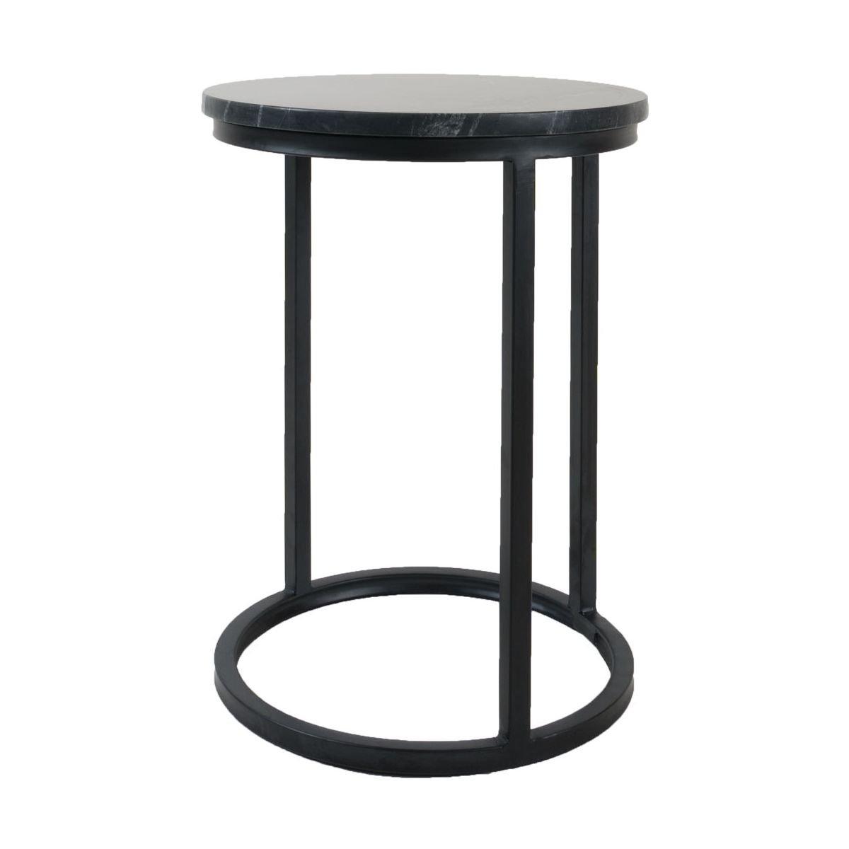 Laptoptisch Mitch Marble Round - Schwarz/Schwarz - HomeDesign Knaus