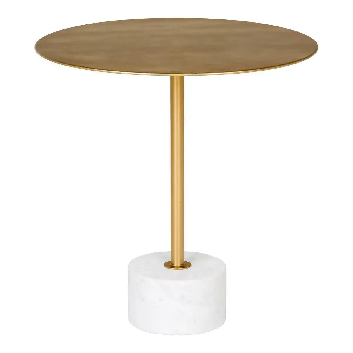 Lecco Beistelltisch – Beistelltisch aus Messing und Marmor Ø51x52 cm - HomeDesign Knaus