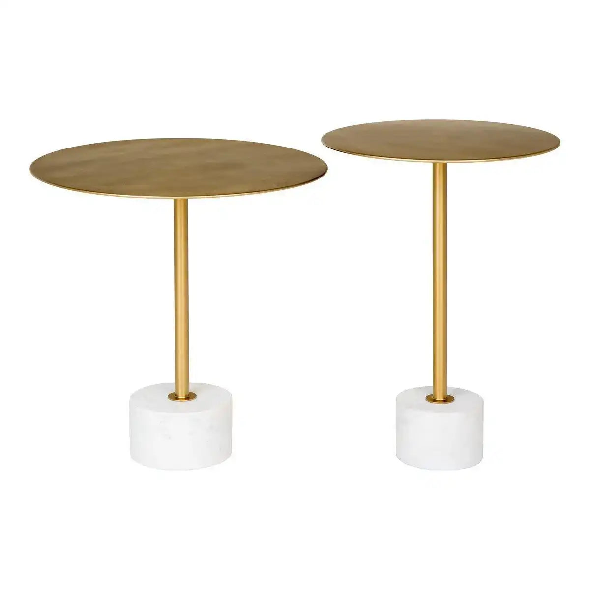 Lecco Beistelltisch – Beistelltisch aus Messing und Marmor Ø51x52 cm - HomeDesign Knaus